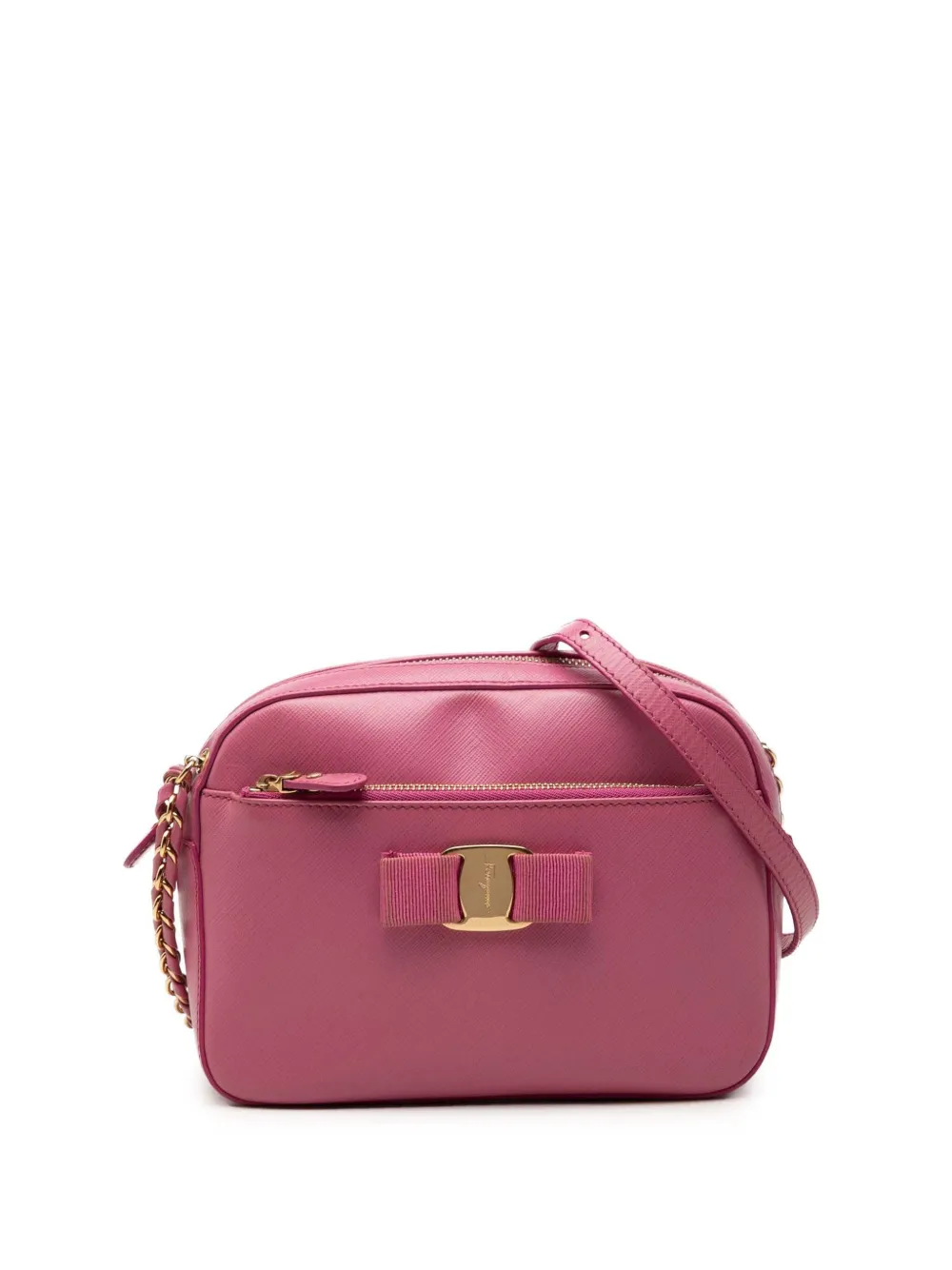 Pre-owned Ferragamo 2010-2026 Leather Vara Bow Lydia Camera Bag Crossbody Bag In Purple