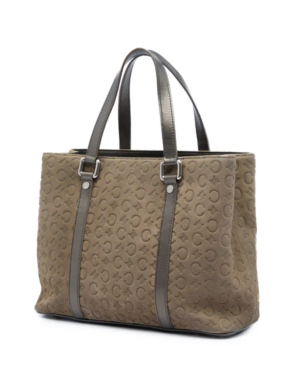 Celine Pre-Owned 2000s C マカダム スエード ハンドバッグ | ブラウン 