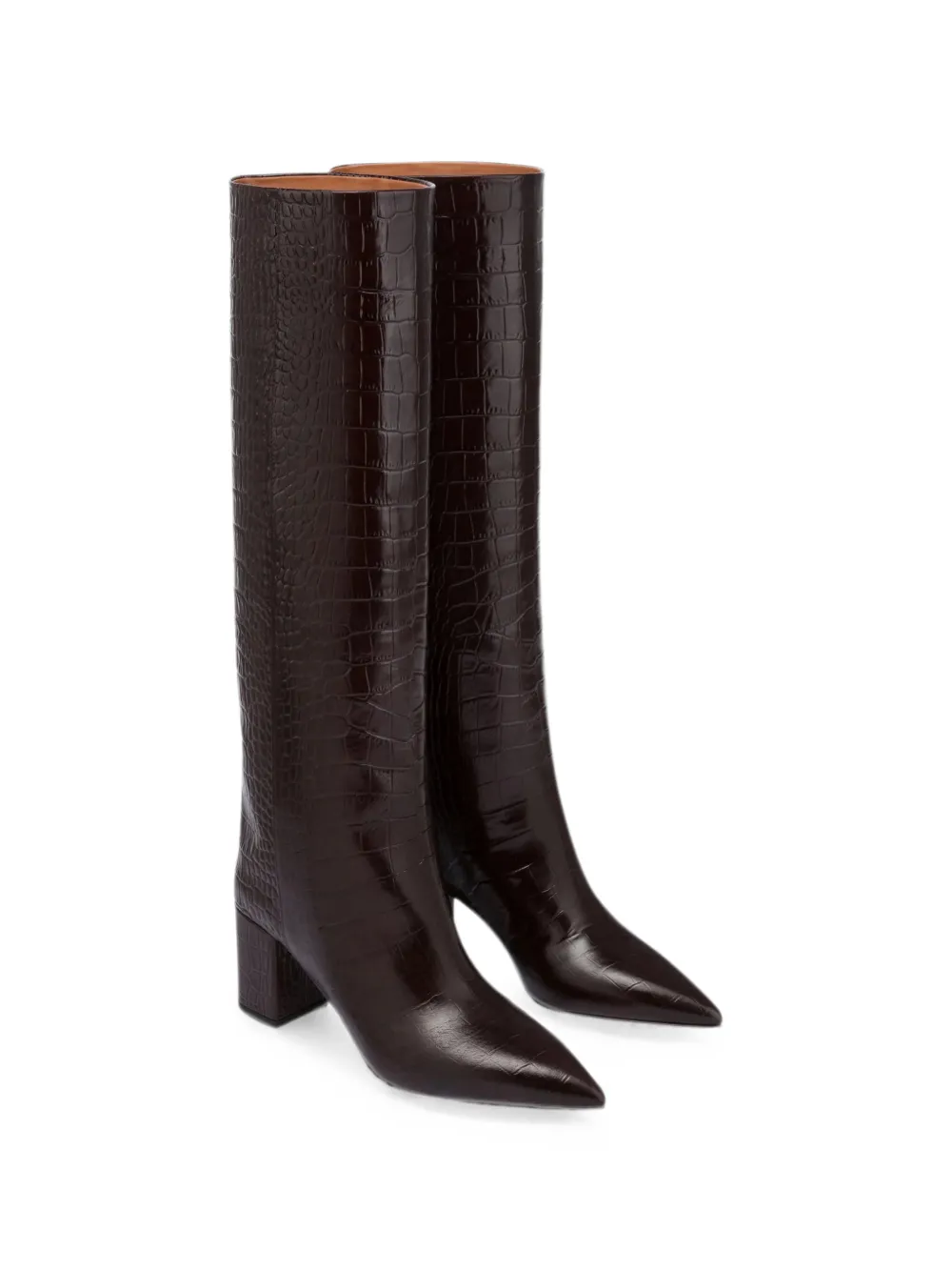 Paris Texas Anja crocodile-embossed leather boots Bruin