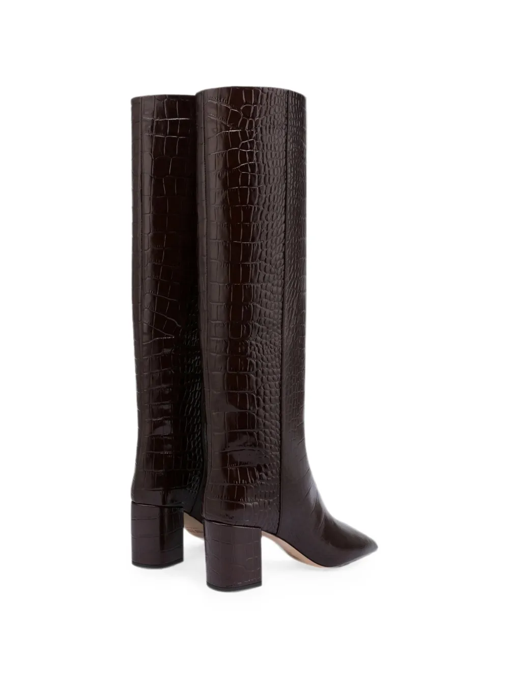Paris Texas Anja crocodile-embossed leather boots Bruin