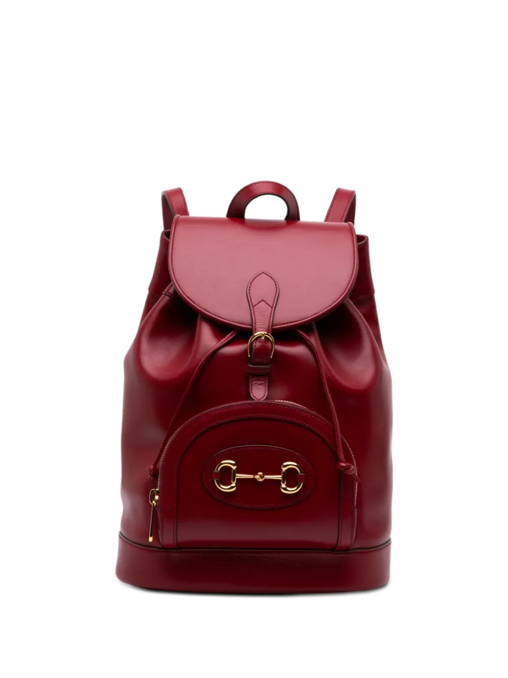 Gucci Pre-Owned 2016-2026 Calfskin Horsebit 1955 Drawstring backpack - Red