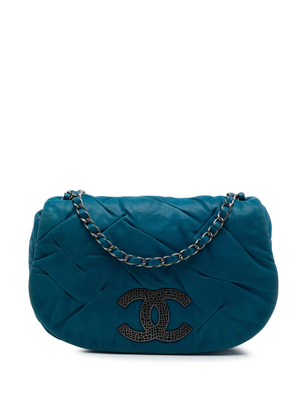 CHANEL Pre-Owned 2010-2011 Iridescent Calfskin East Glint Flap crossbody bag - Blu