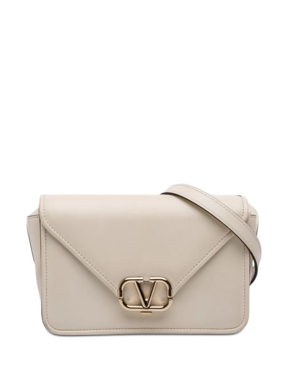 Valentino Garavani Pre-Owned 2018-2026 Leather VLogo crossbody bag - Marrone