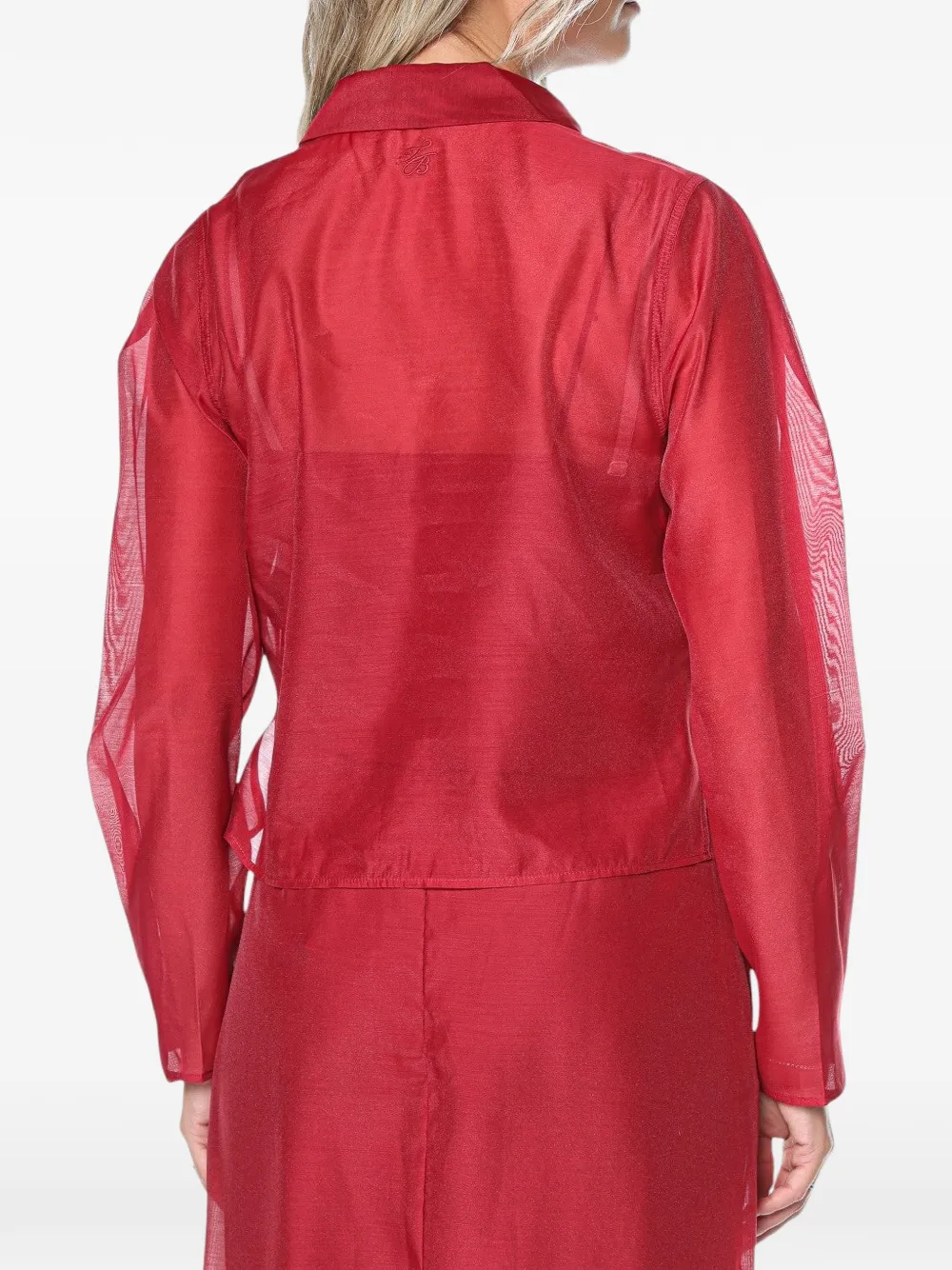Ted Baker Tilliia cropped organza shirt Rood