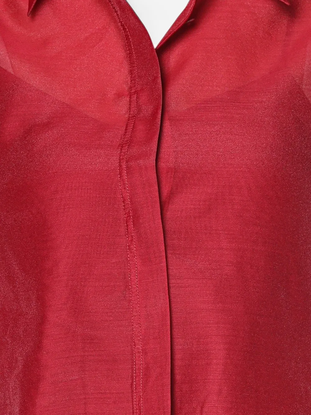 Ted Baker Tilliia cropped organza shirt Rood