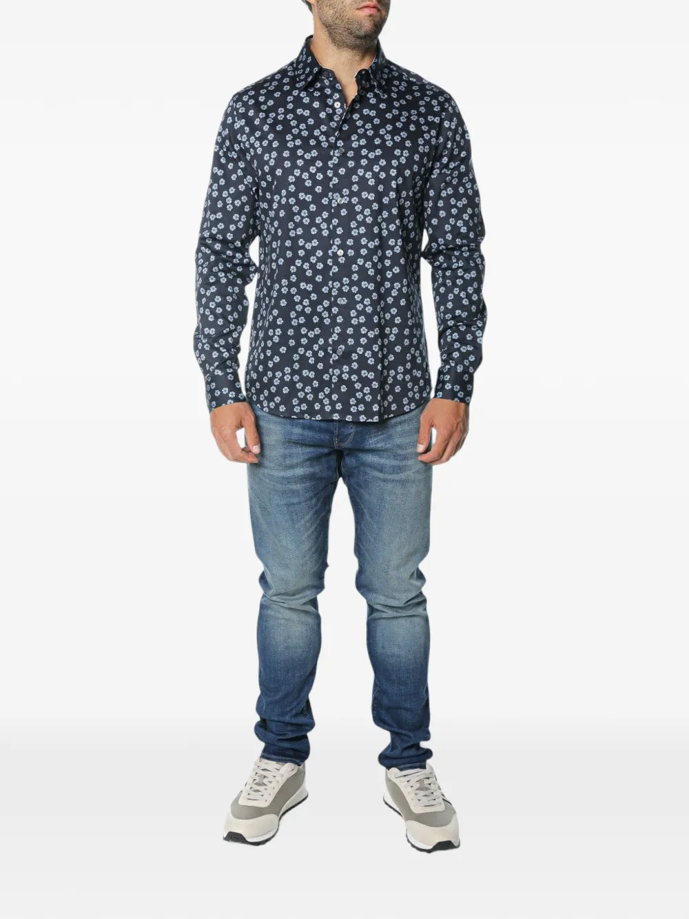 Ted Baker Davison floral-print shirt Blauw