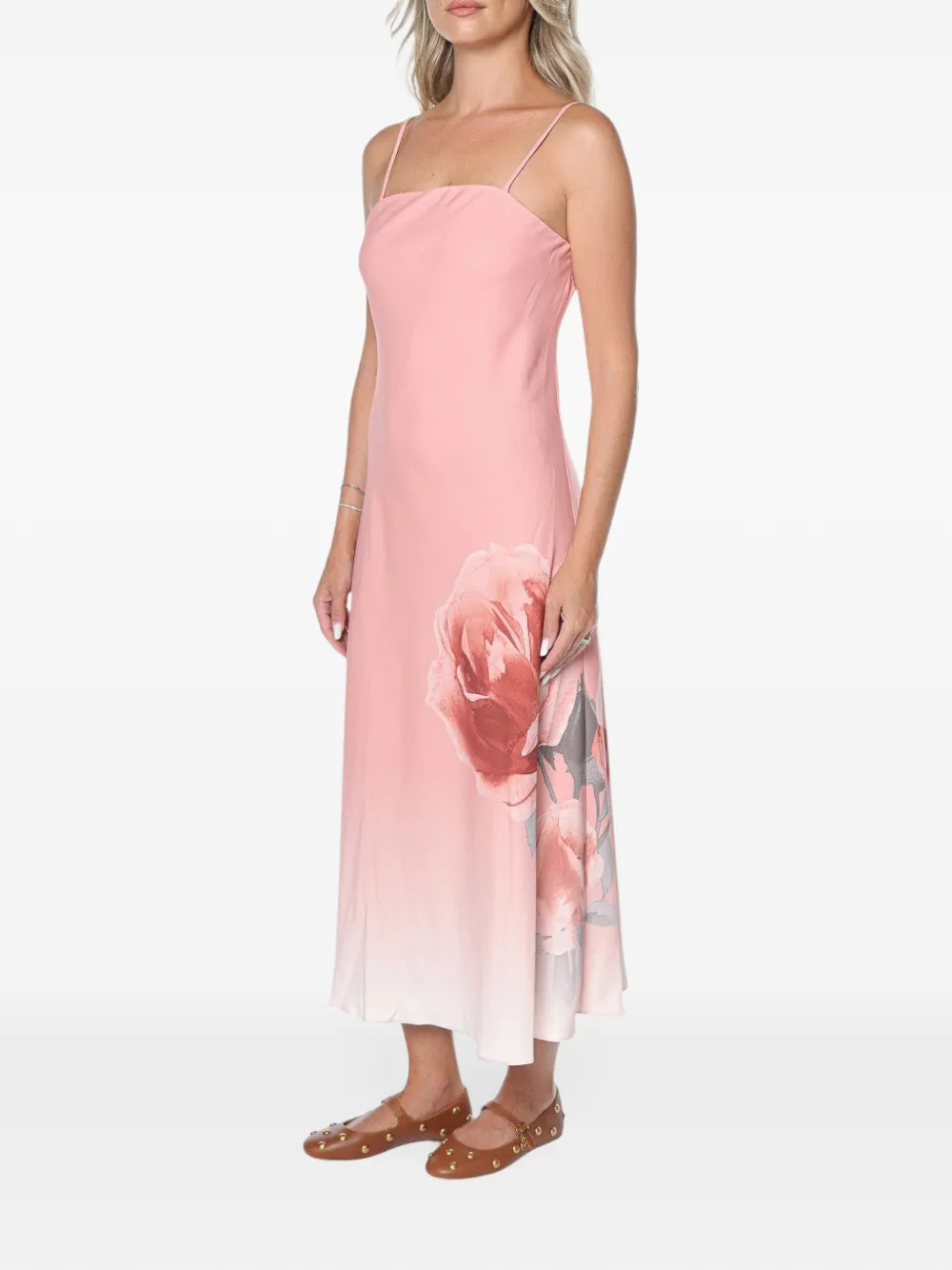 Ted Baker Nahsa floral-print midi dress Roze