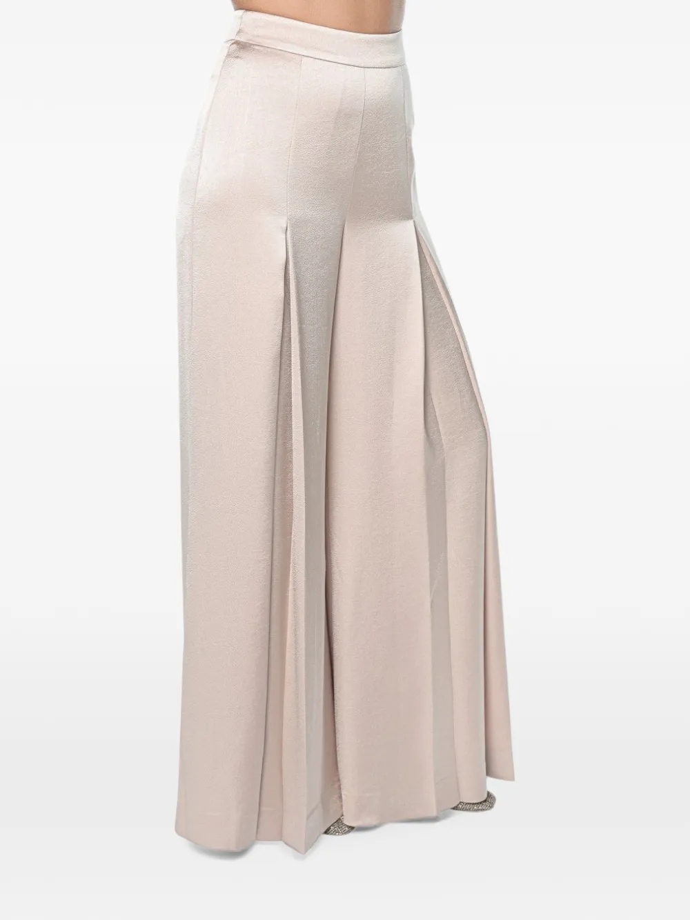 Ted Baker pleated wide-leg trousers Beige