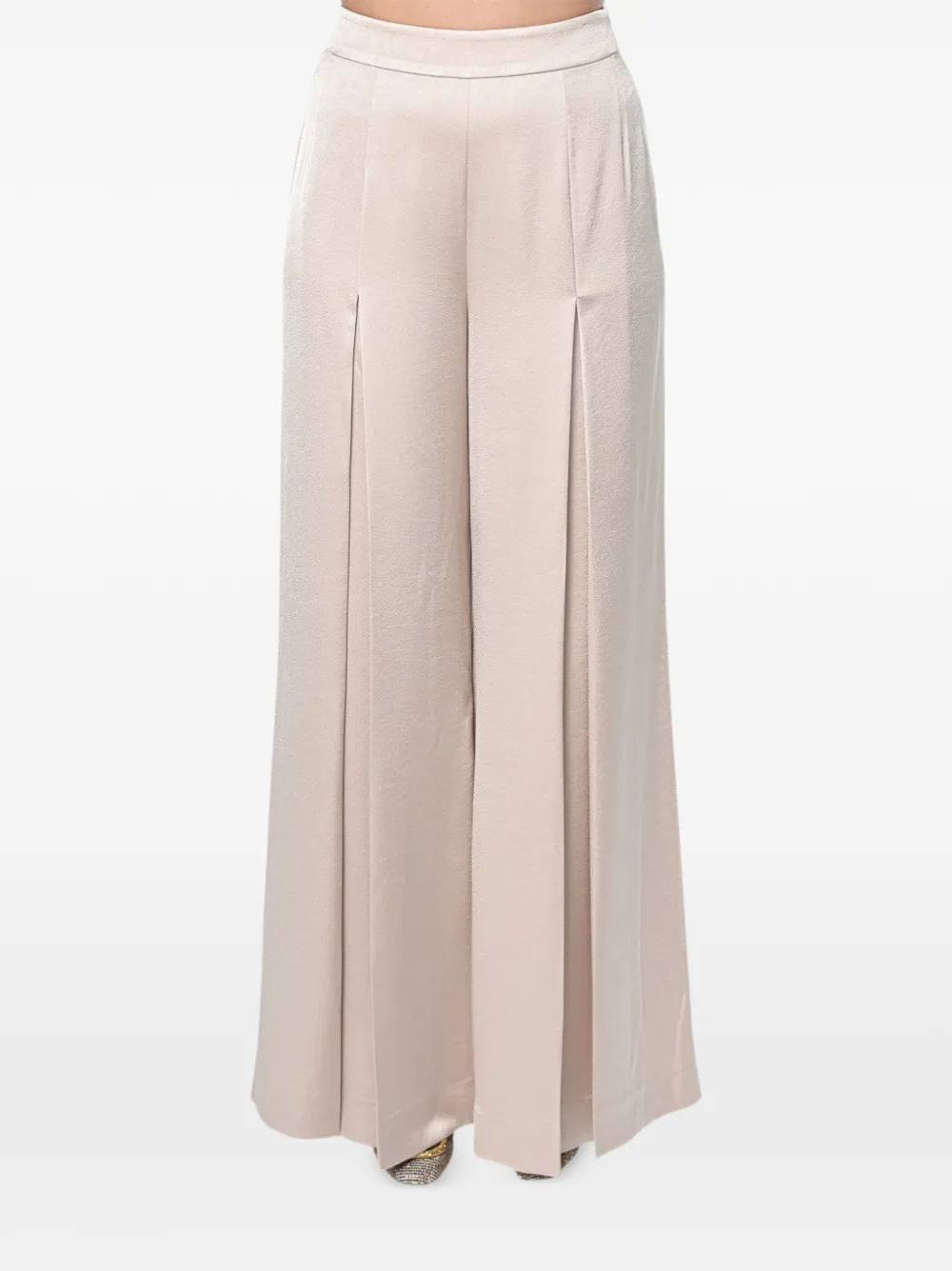 Ted Baker pleated wide-leg trousers Beige