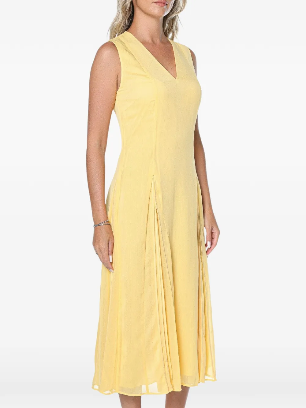 Ted Baker Rueva V-neck midi dress Geel
