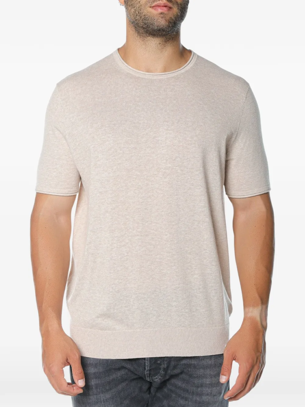 Ted Baker Curran roll-edge T-shirt - Tons neutres Ted Baker Curran roll-edge T-shirt - Tons neutres