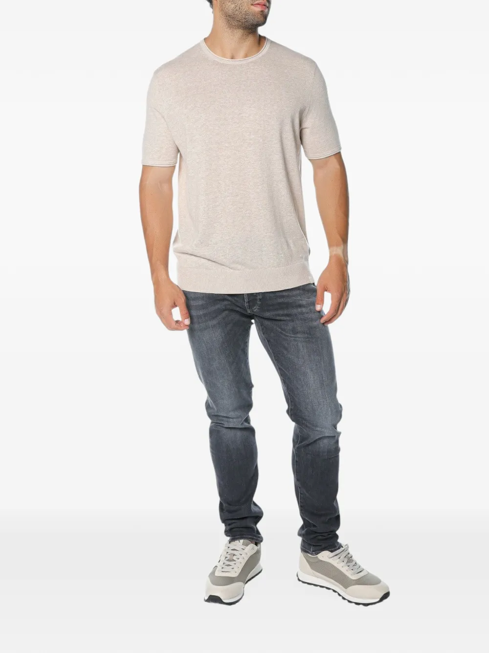 Ted Baker Curran roll-edge T-shirt Beige
