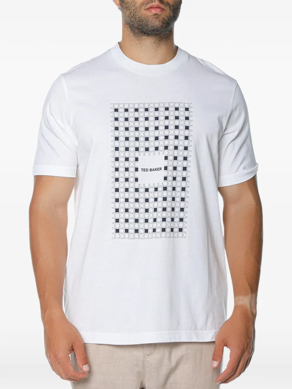 Ted Baker Mccourt box-print T-shirt - Blanc Ted Baker Mccourt box-print T-shirt - Blanc