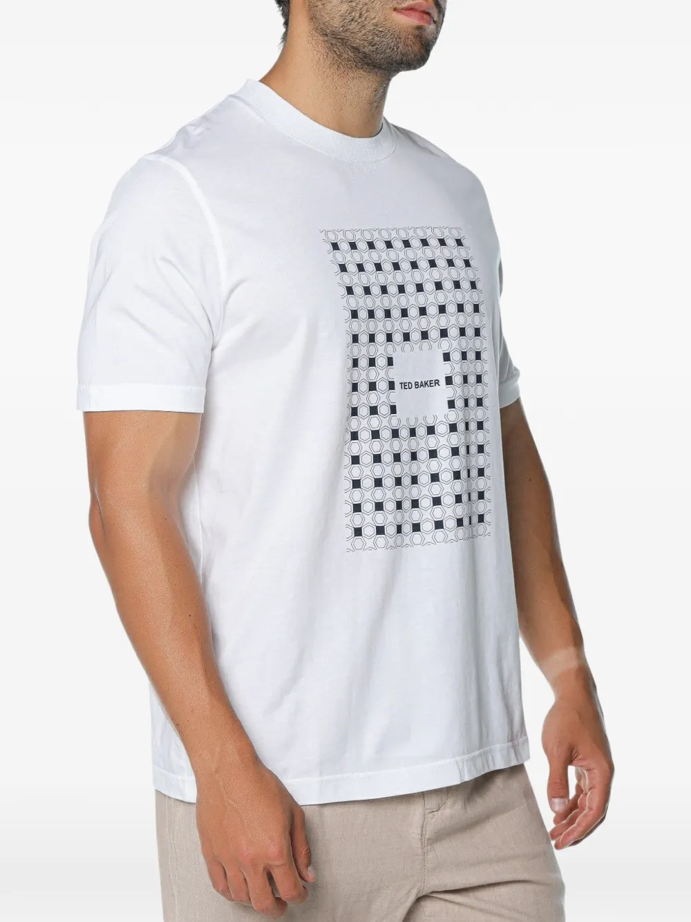 Ted Baker Mccourt box-print T-shirt Wit
