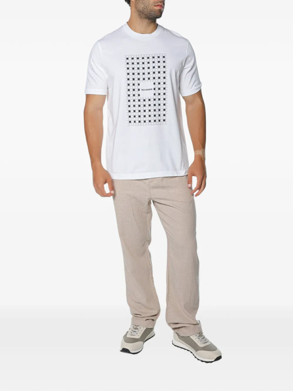 Ted Baker Mccourt box-print T-shirt Wit