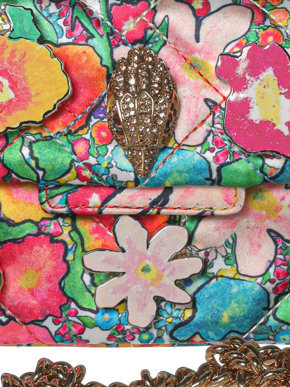 Kurt Geiger London Kensington schoudertas met bloemenprint Blauw
