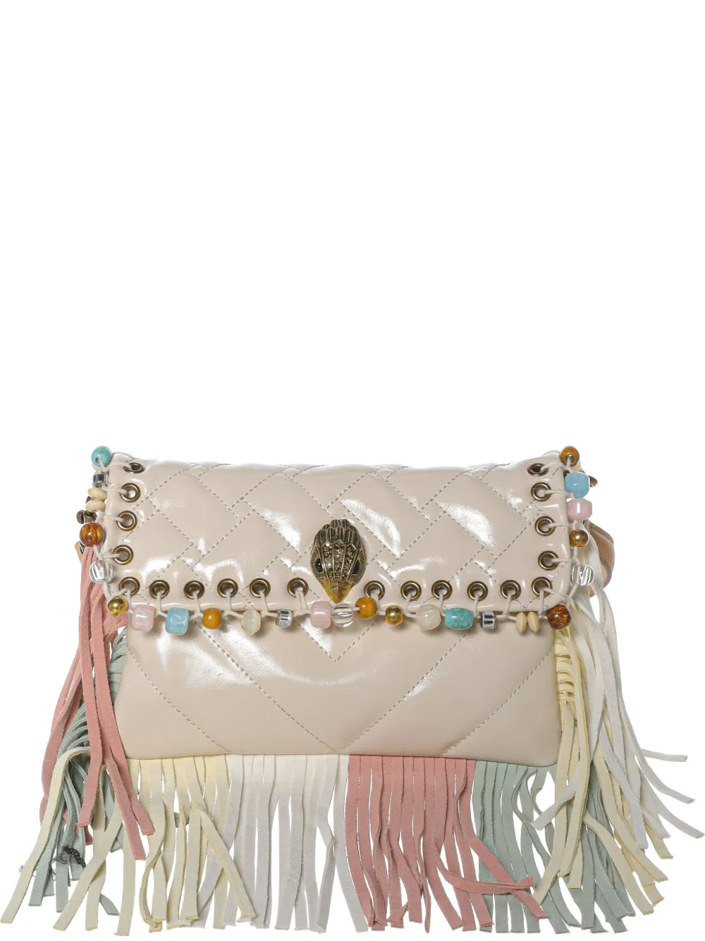 Kurt Geiger London Borsa a spalla Oxford con frange - Toni neutri