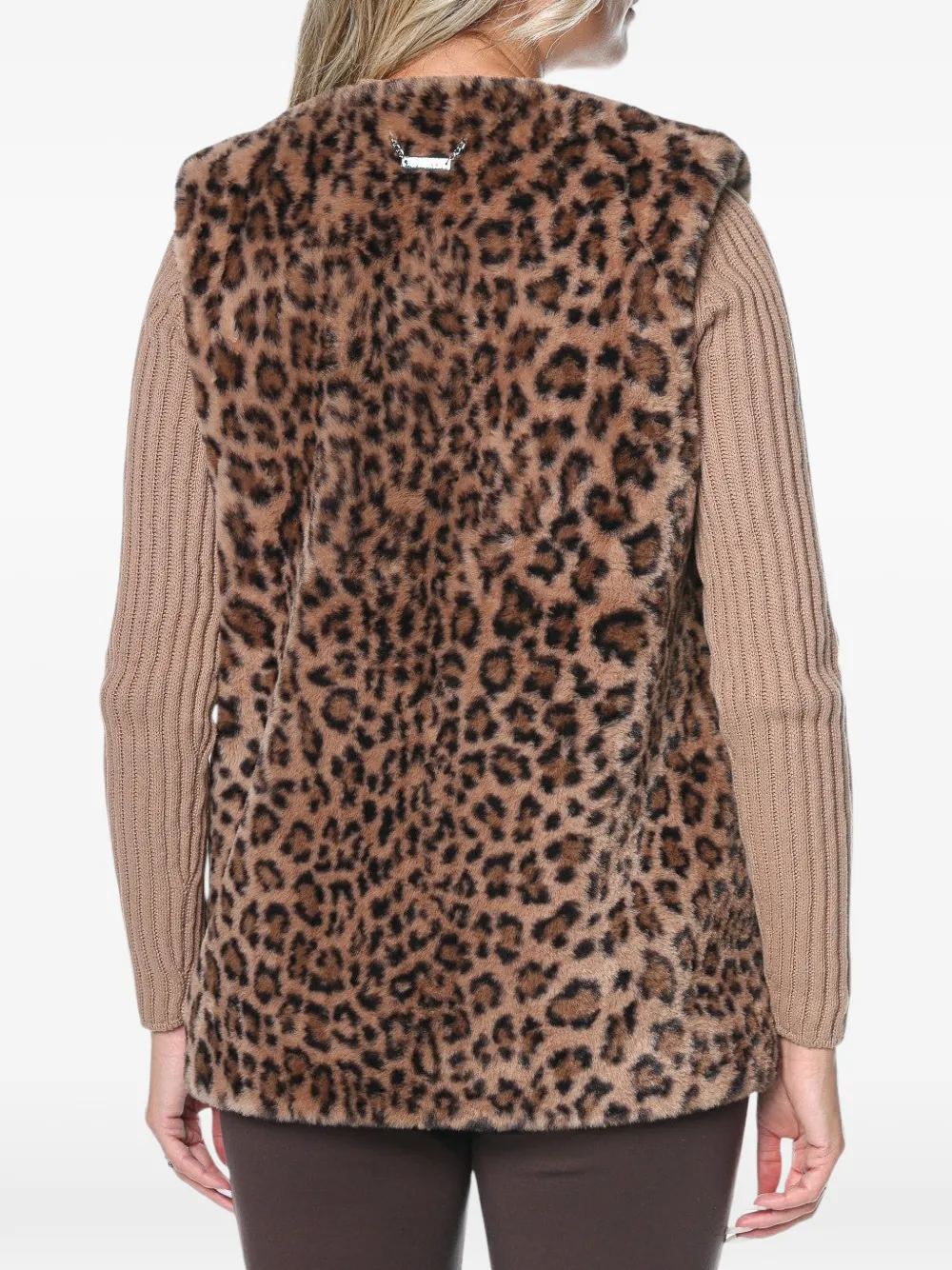 DKNY leopard-print faux-fur vest Bruin