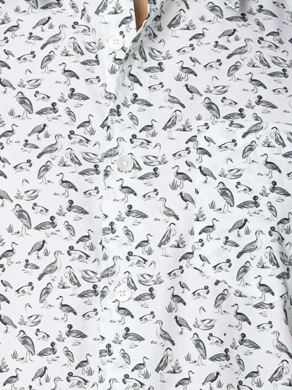 Ted Baker duck-print long-sleeve shirt Wit