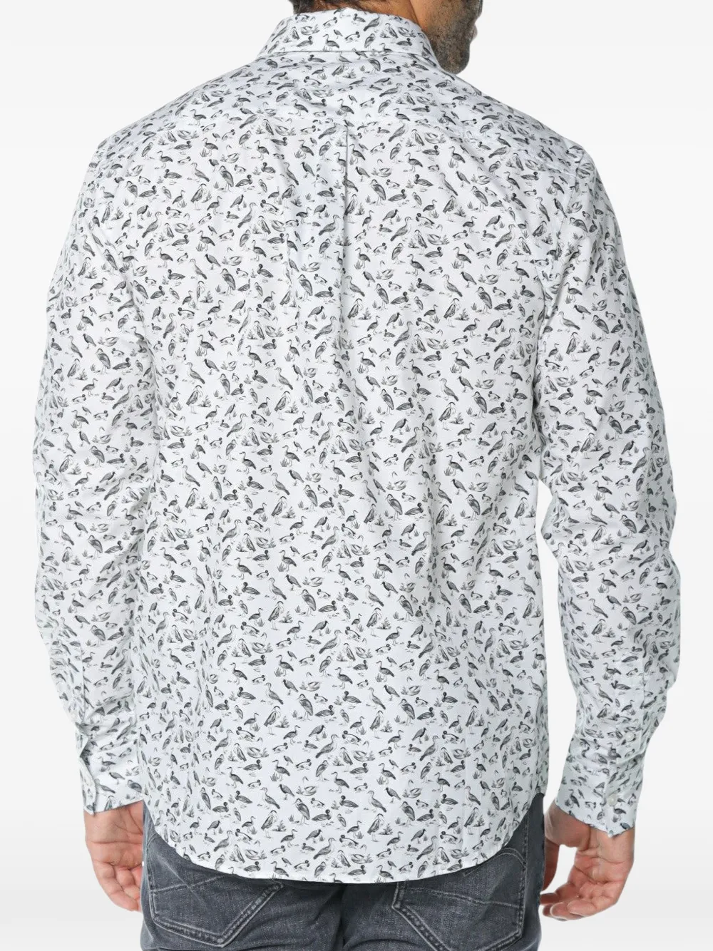 Ted Baker duck-print long-sleeve shirt Wit