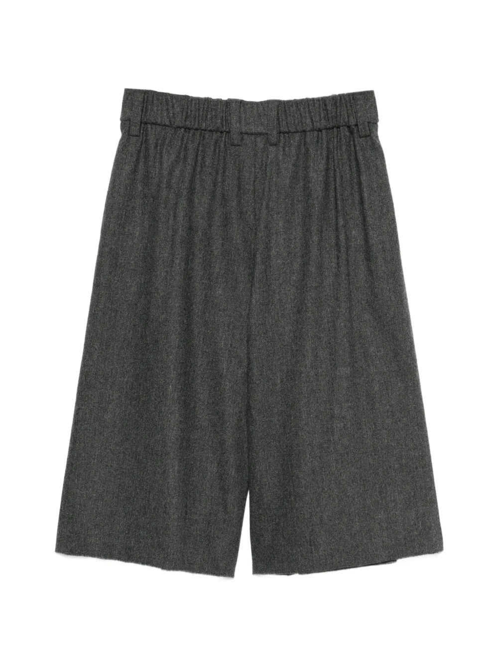 Emporio Armani Signature Capsule wollen flanellen geplooide bermuda shorts Grijs