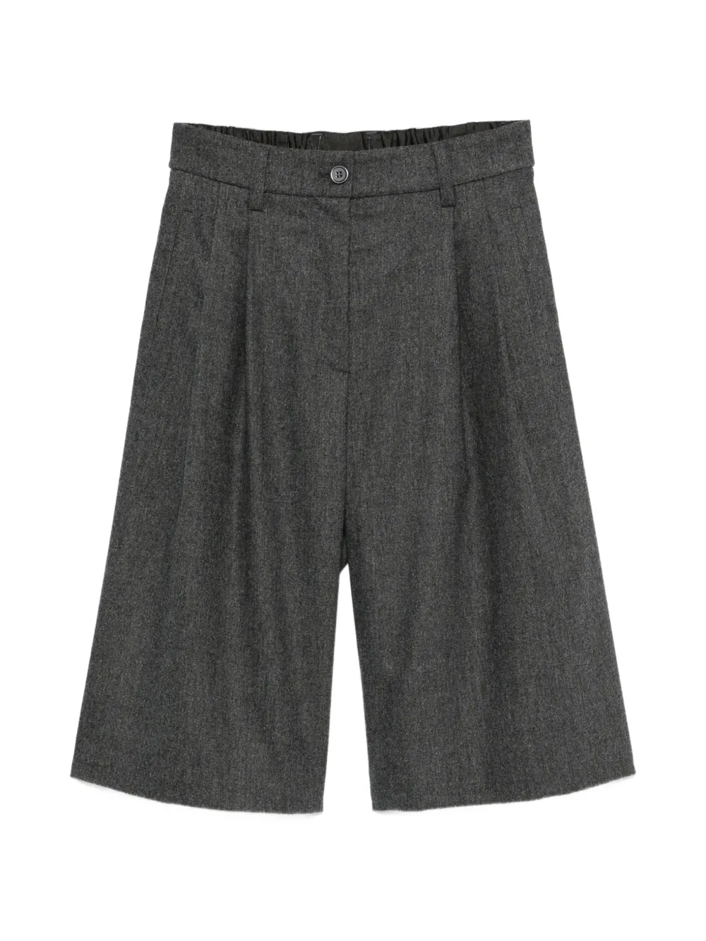 Emporio Armani pleated wide-leg wool shorts - Grigio