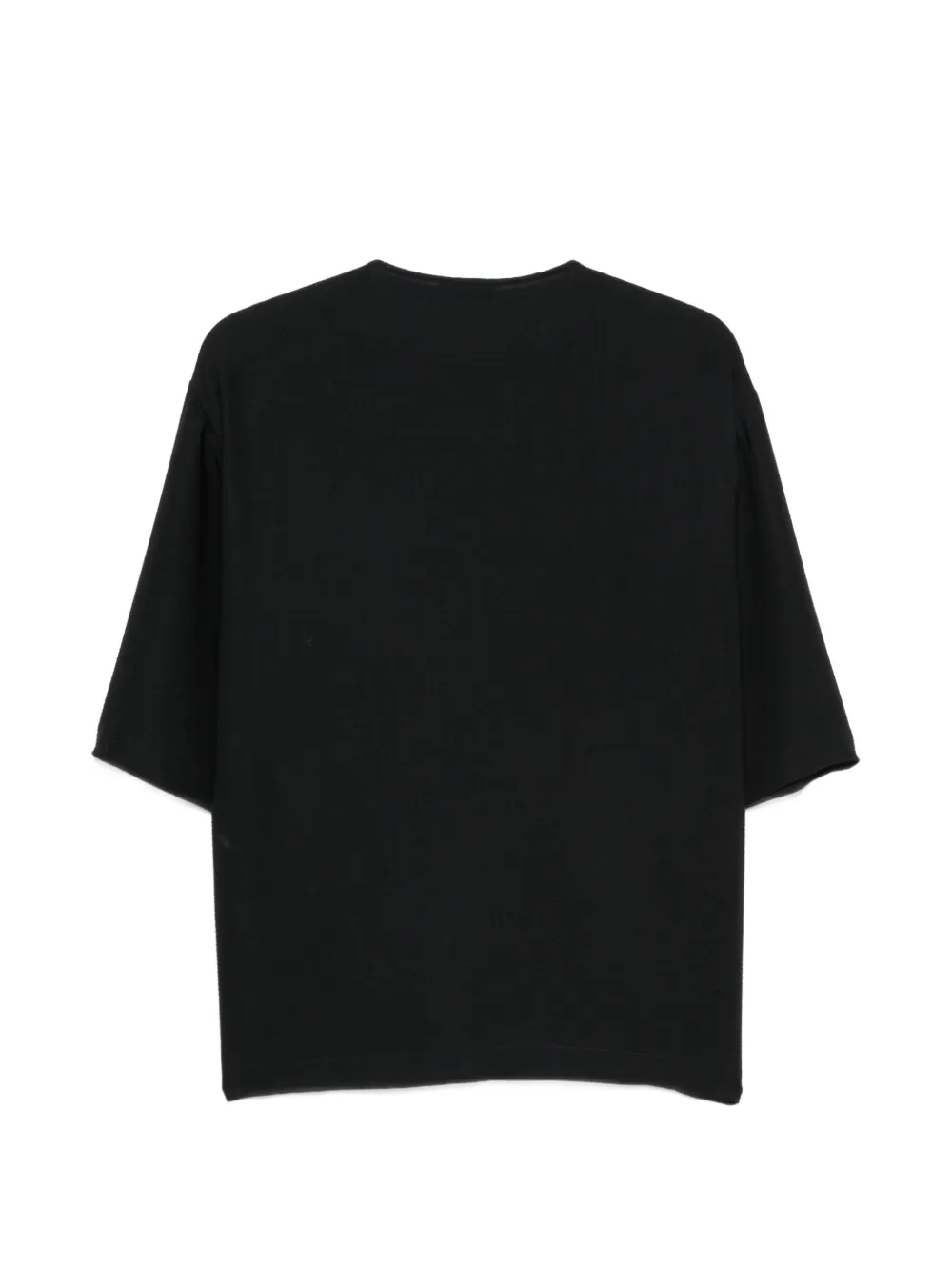 Emporio Armani Blouse met ronde hals en knoopdetail Zwart