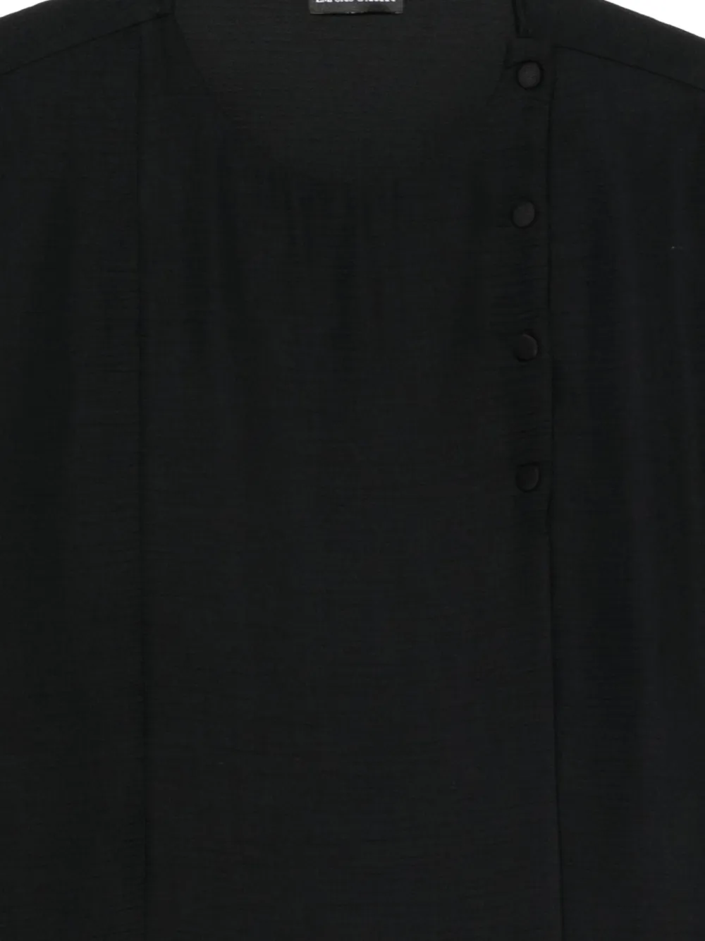 Emporio Armani Blouse met ronde hals en knoopdetail Zwart