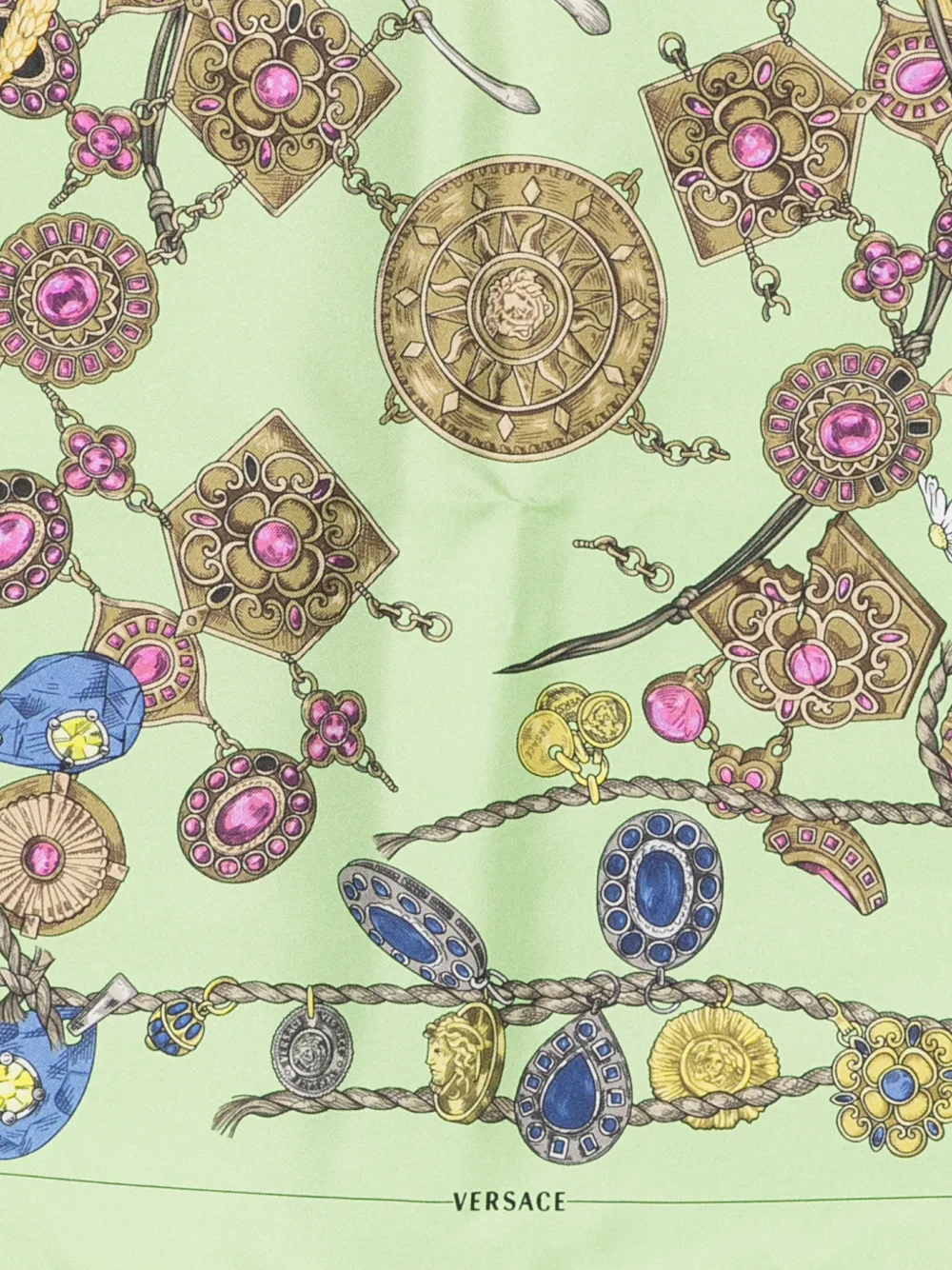 Versace Broken Jewels zijden sjaal Groen