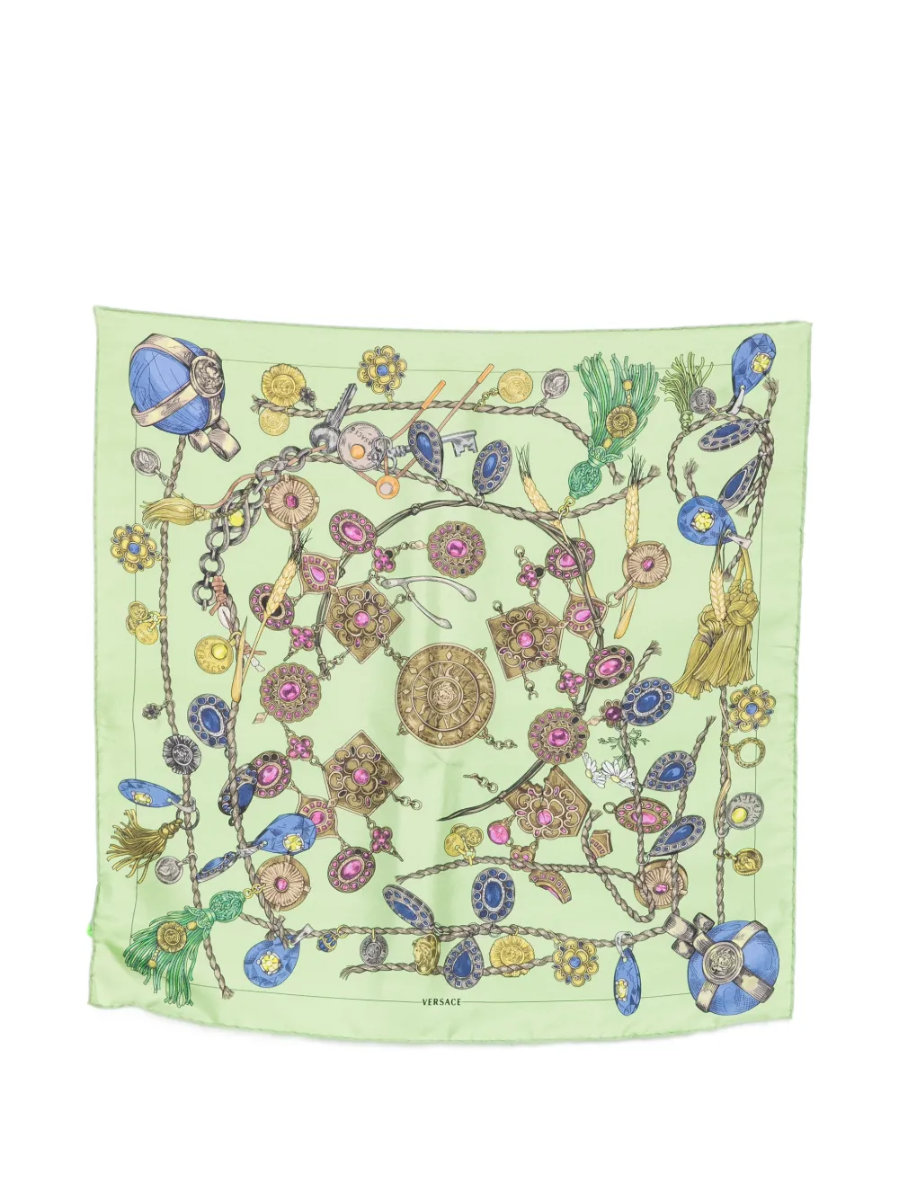 Versace Broken Jewels silk scarf - Verde