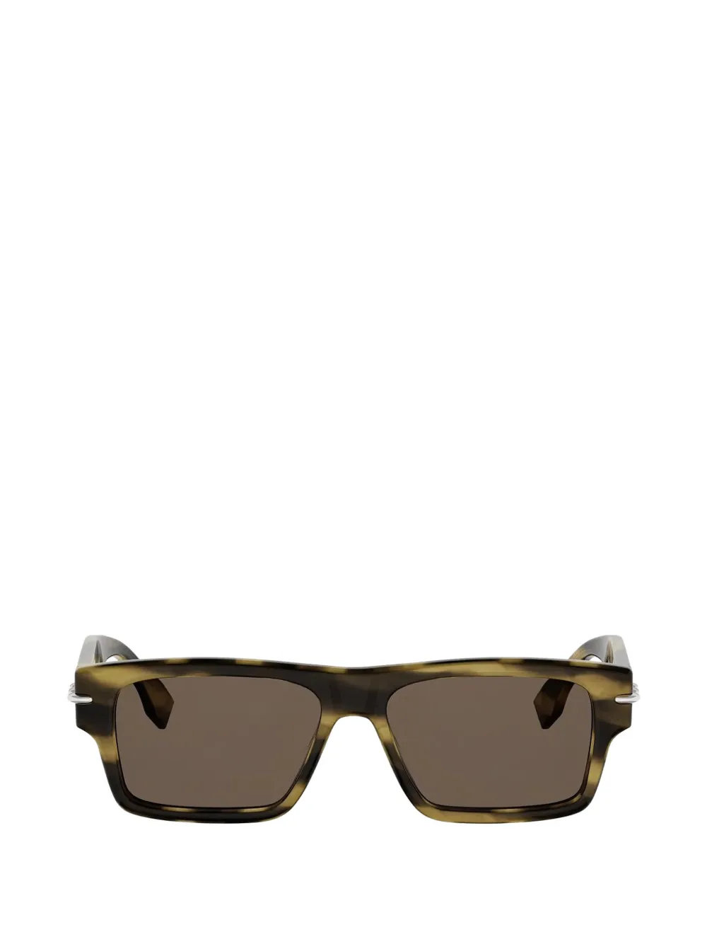 FENDI Selleria rectangle-frame sunglasses - Verde