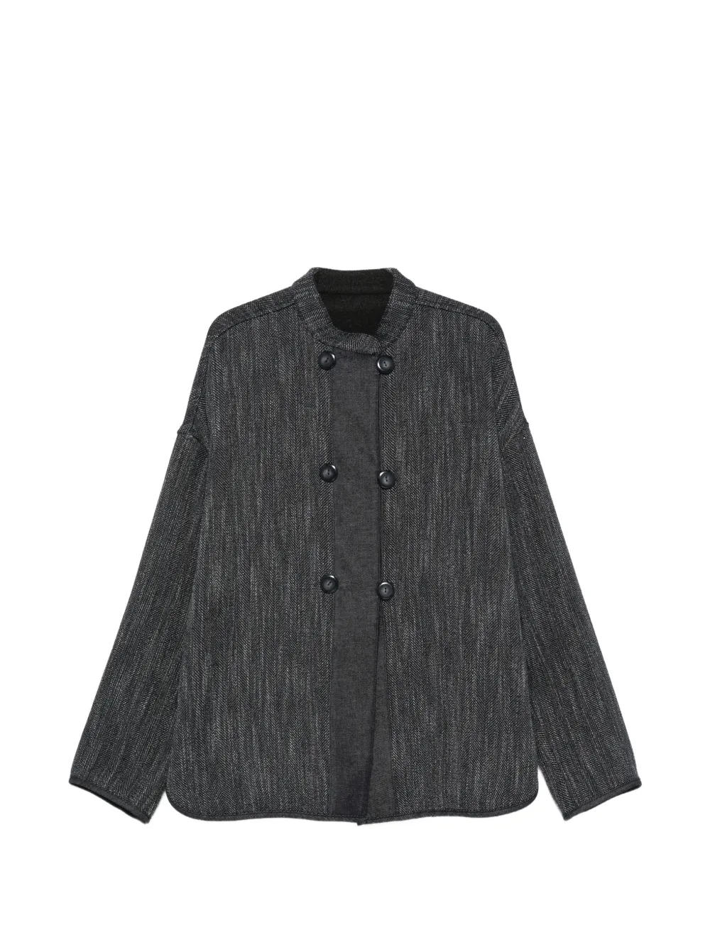 Emporio Armani double-breasted herringbone jacket - Blu