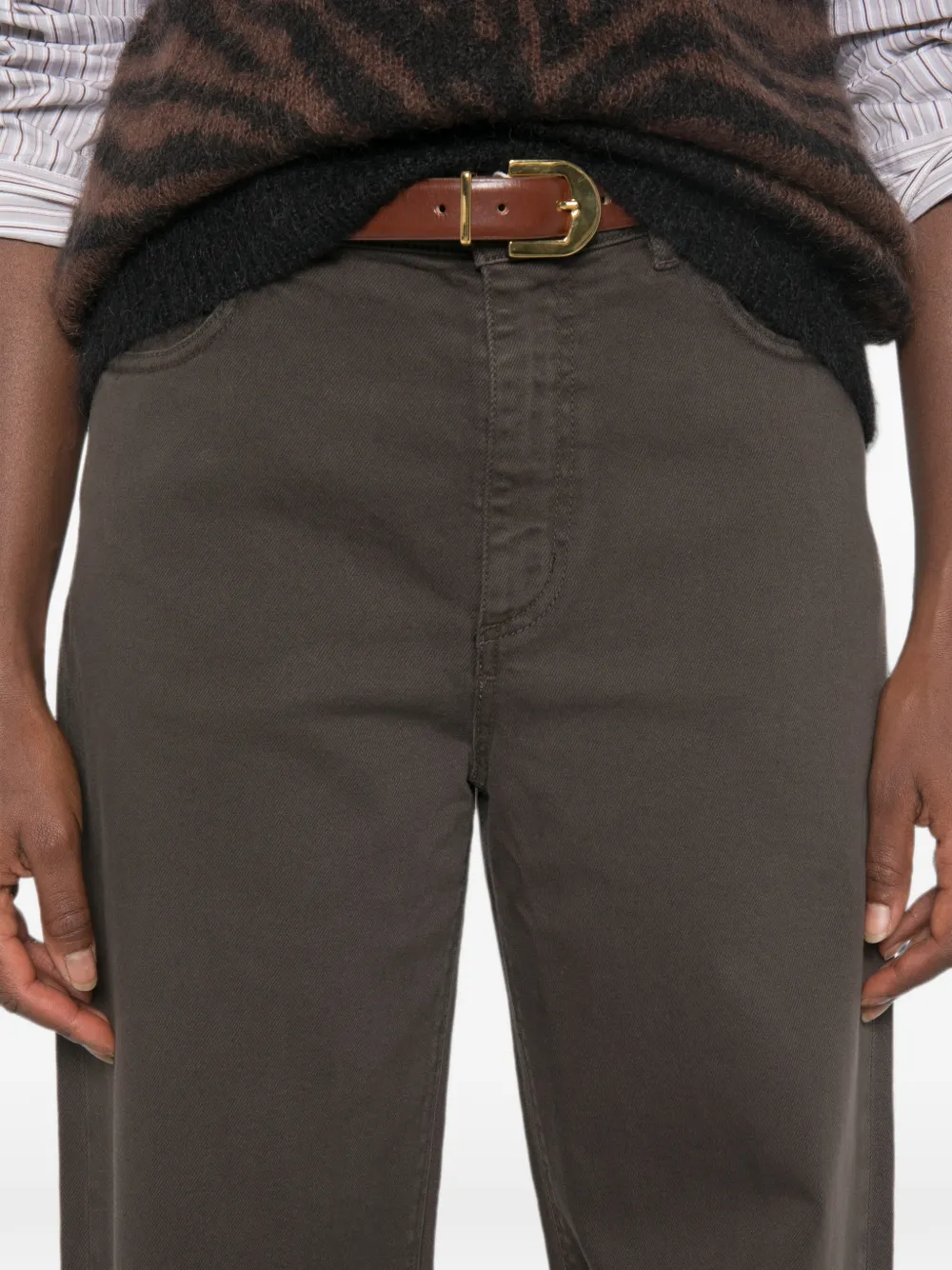 P.A.R.O.S.H. Jeans met wijde pijpen Bruin