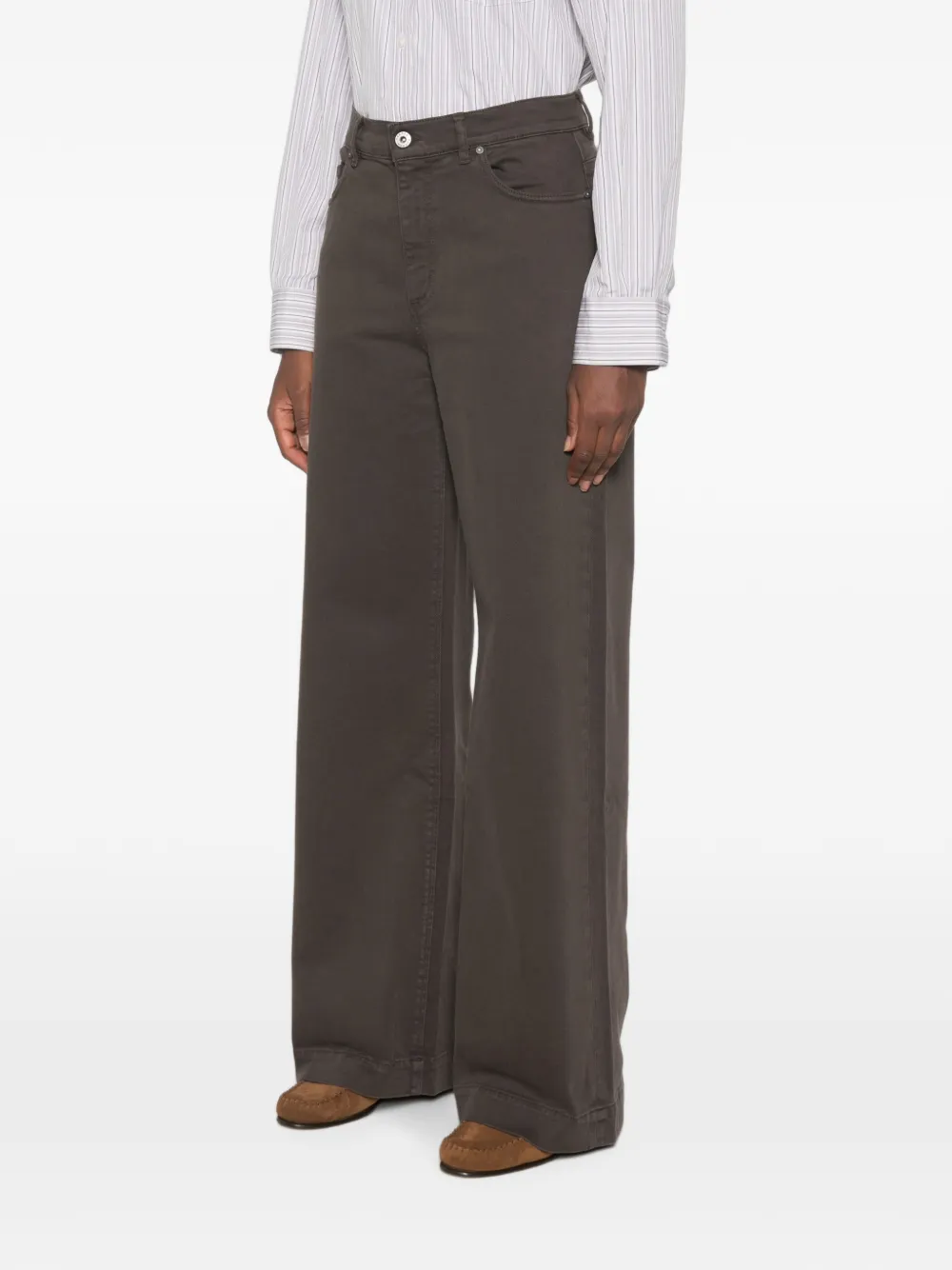 P.A.R.O.S.H. Jeans met wijde pijpen Bruin