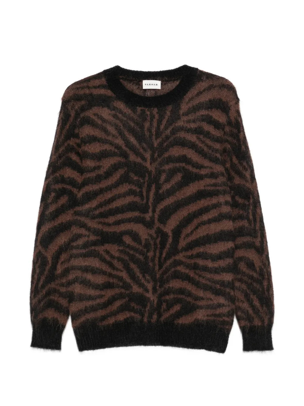 P.A.R.O.S.H. zebra-pattern crew-neck sweater