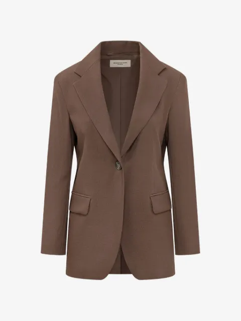 Weekend Max Mara single-breasted woollen cloth blazer - cocoa