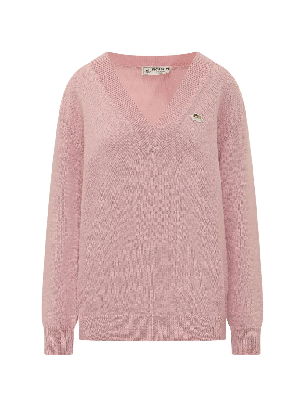 Fiorucci Angels-patch V-neck sweater - Rosa