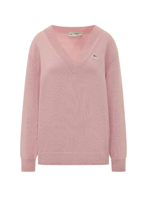 Fiorucci Angels-patch V-neck sweater