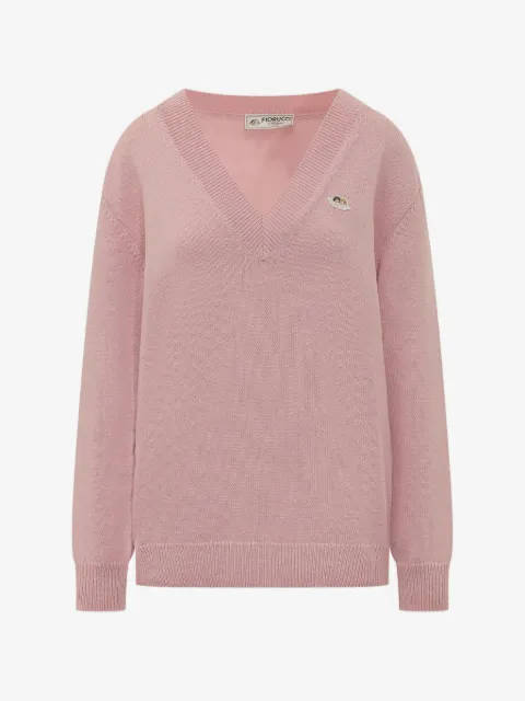 Fiorucci Angels-patch V-neck sweater