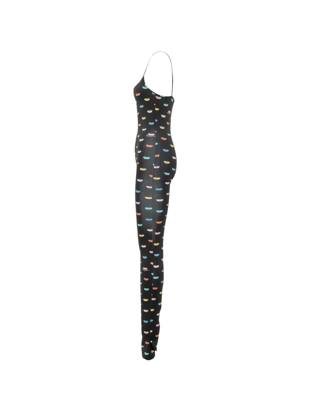 Fiorucci Jumpsuit met spaghettibandjes en lippen-print Zwart