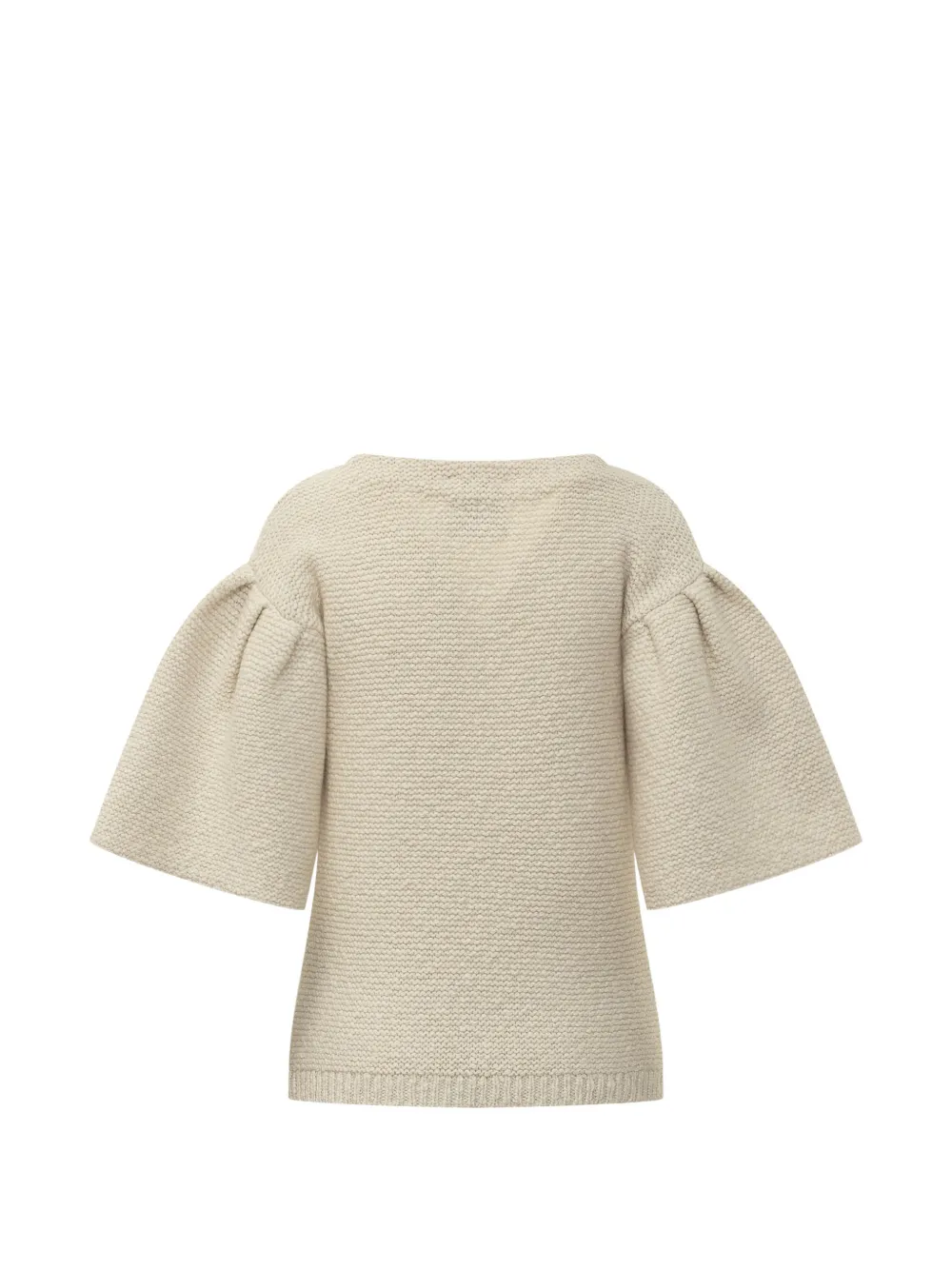 Malo puff-sleeve knitted sweater Beige