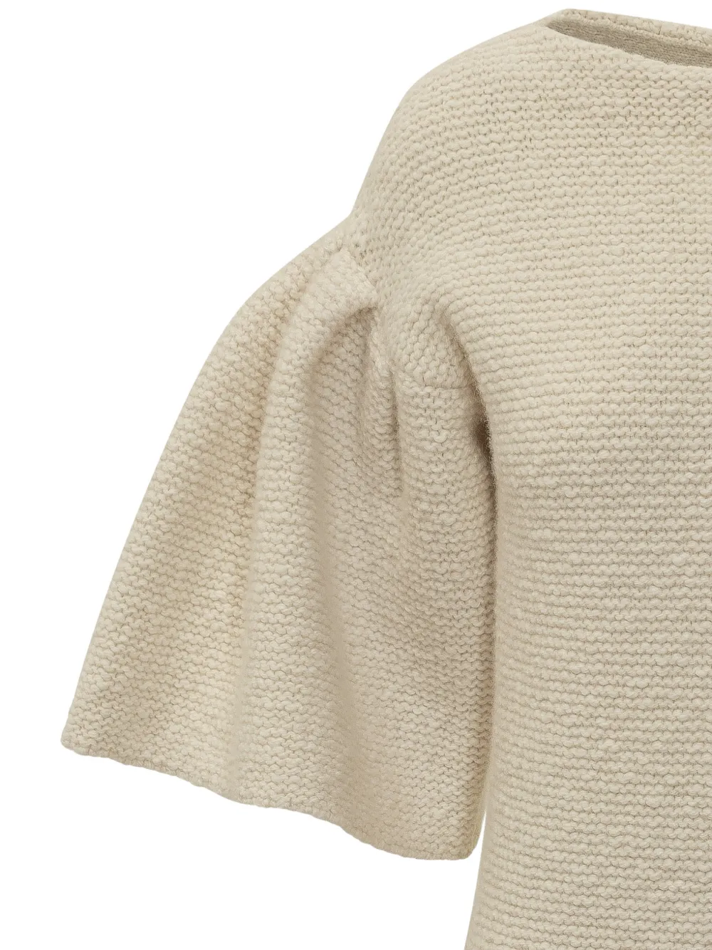 Malo puff-sleeve knitted sweater Beige