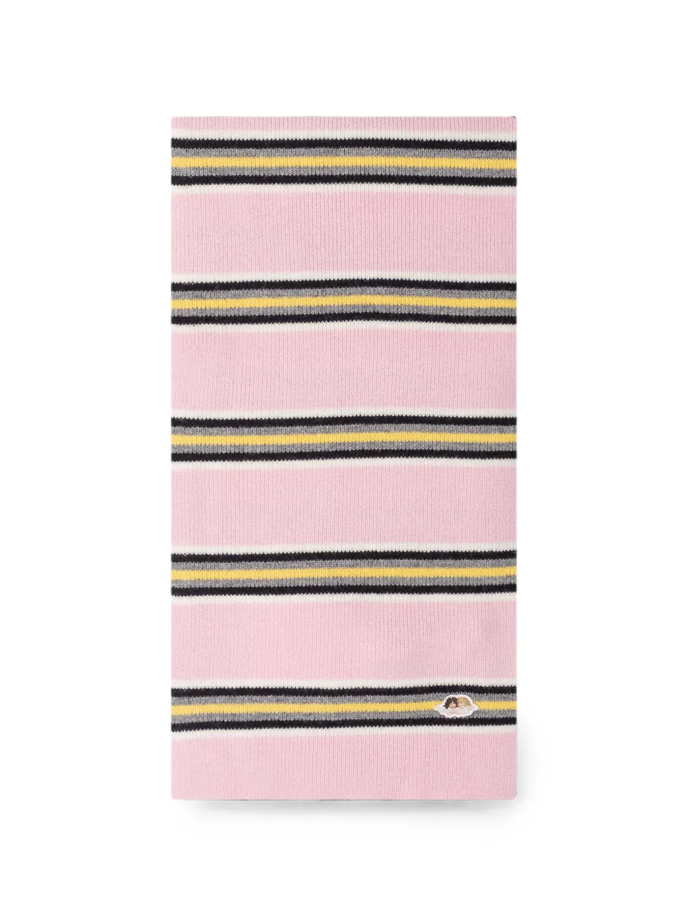 Fiorucci angel-patch striped scarf - Rosa