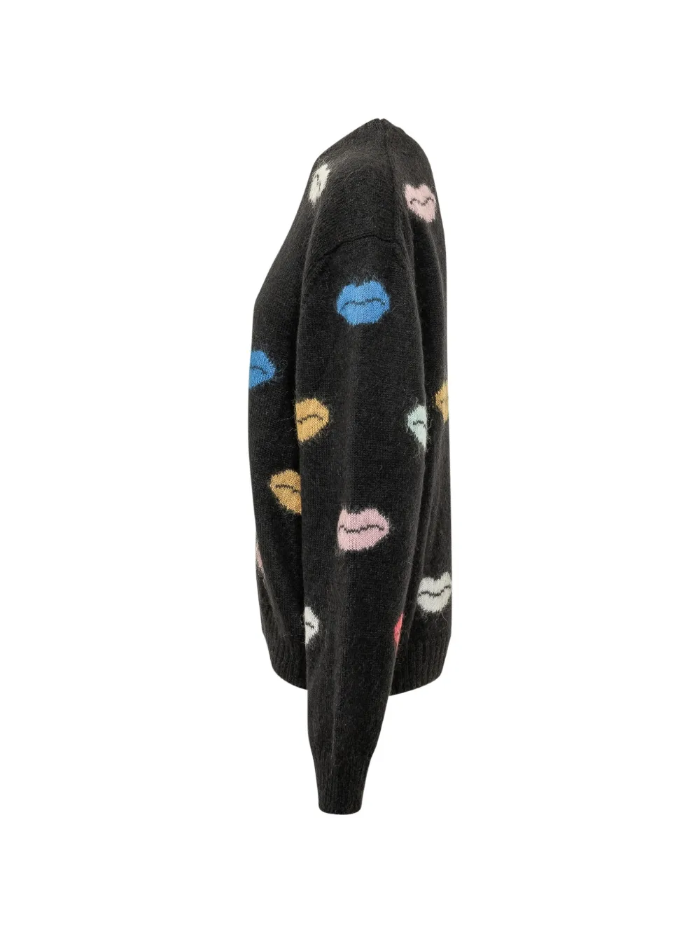 Fiorucci Trui van mohairblend met lippen-intarsia Zwart