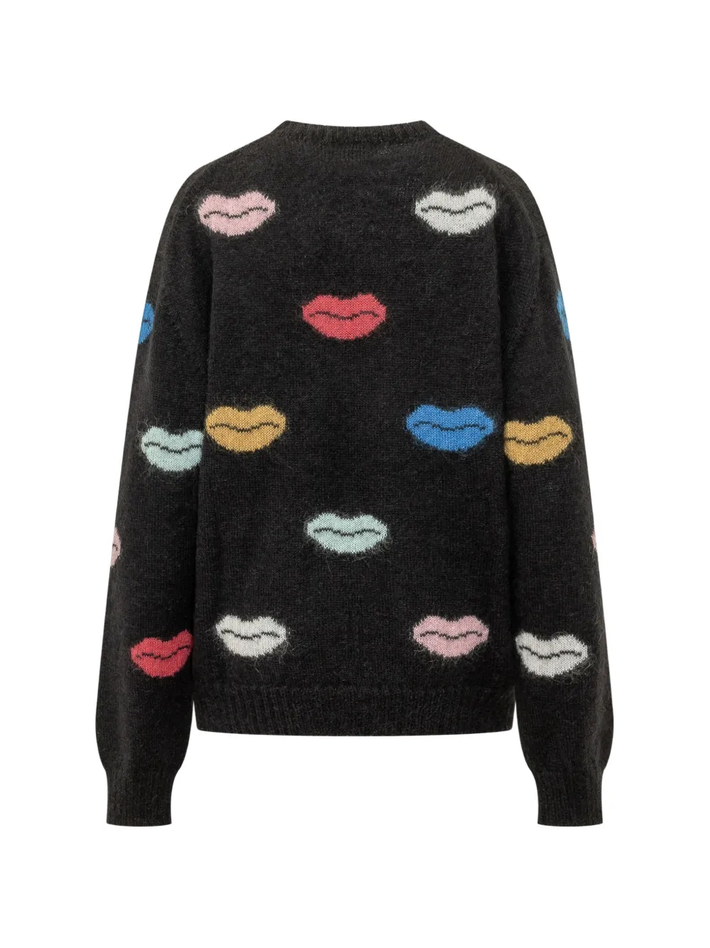 Fiorucci Trui van mohairblend met lippen-intarsia Zwart