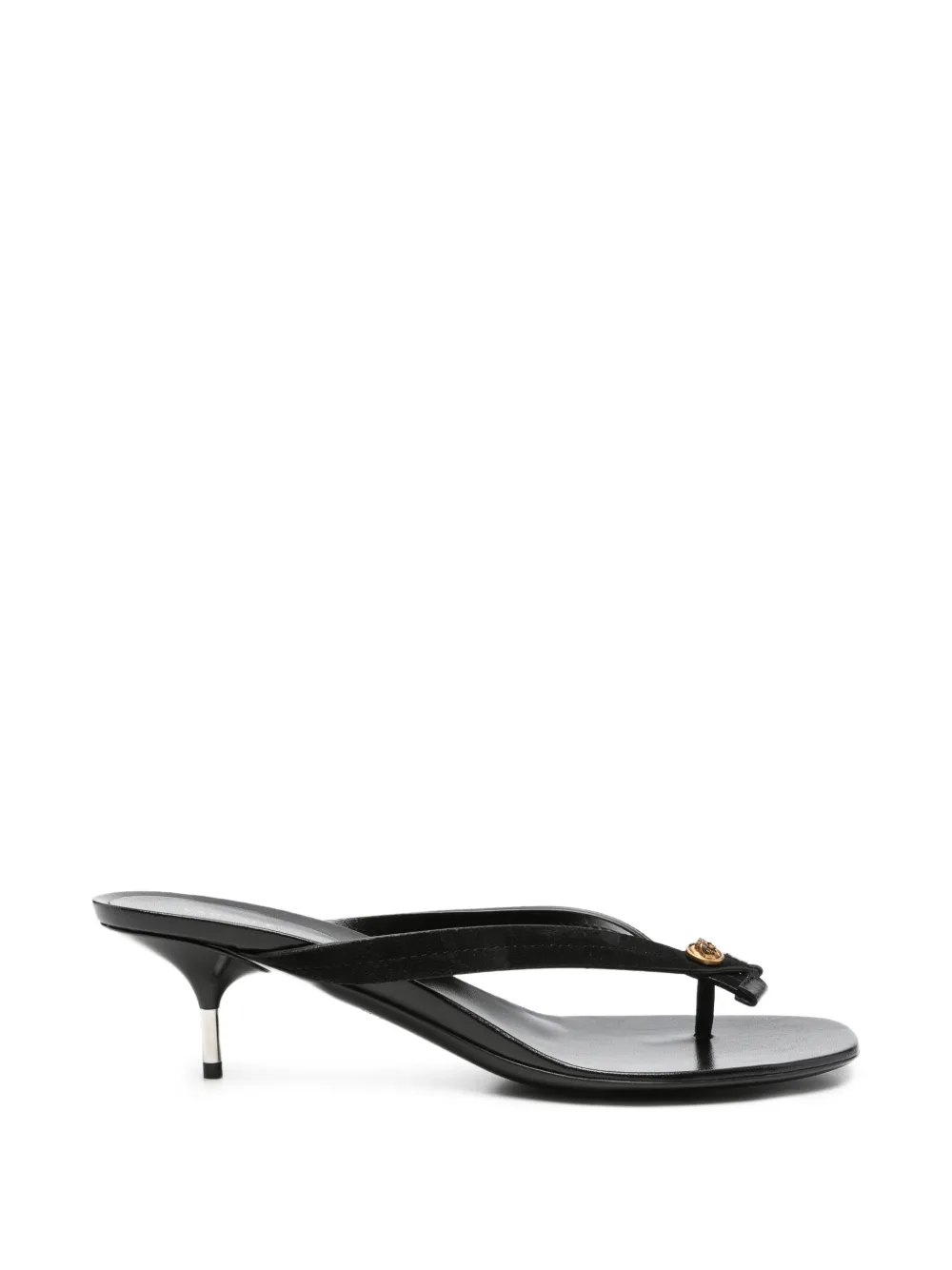 Versace Medusa plaque kitten-heel sandals Zwart