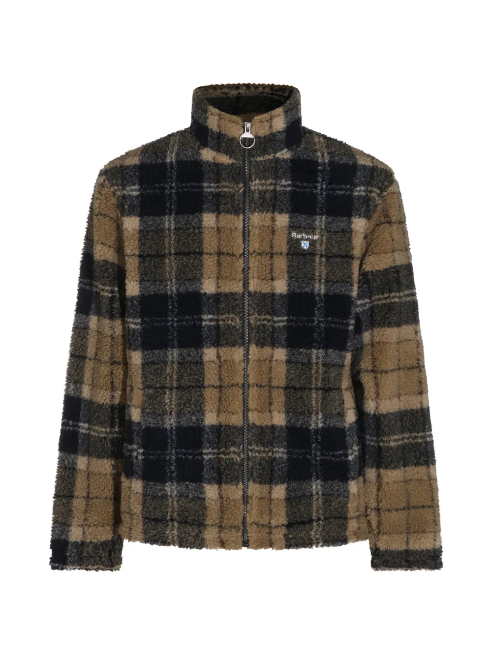 Barbour tartan-print fleece jacket - Nude