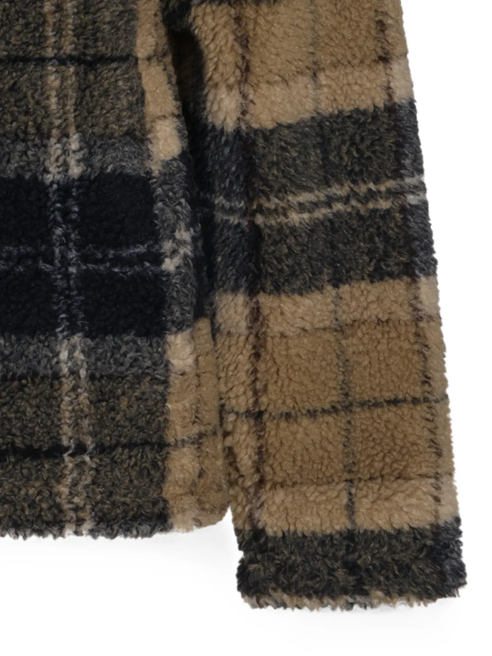 Barbour Fleece jack met tartan-print Beige