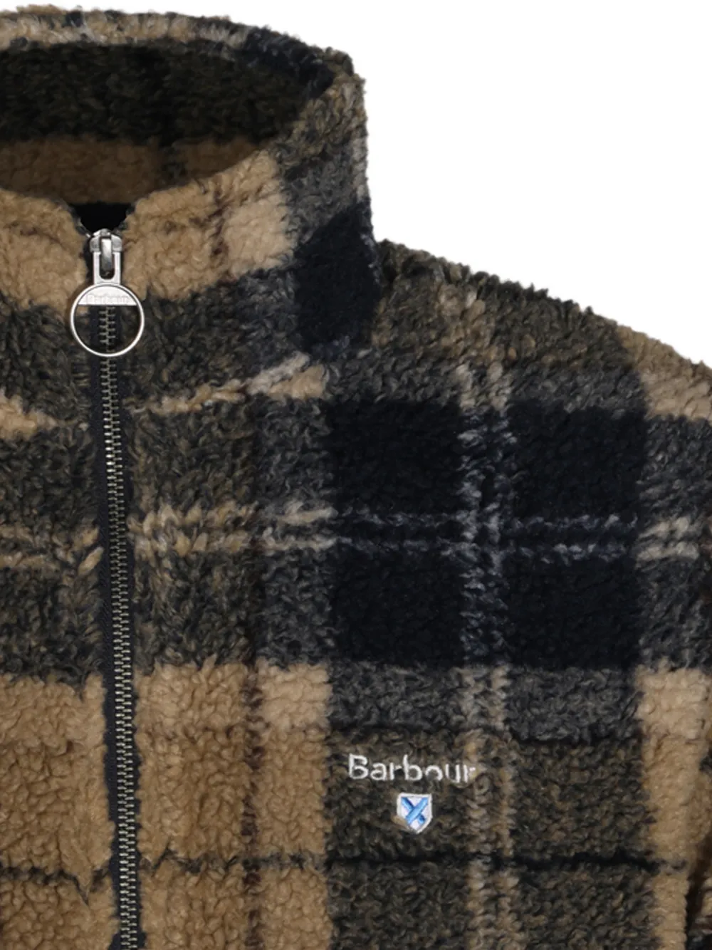 Barbour Fleece jack met tartan-print Beige