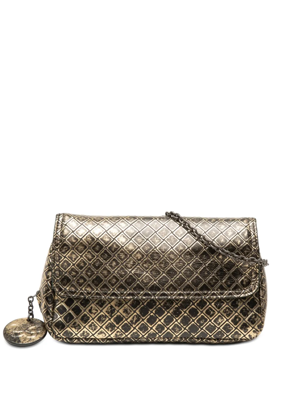 Bottega Veneta Pre-Owned 2012-2026 Intrecciomirage Umhängetasche aus Kalbsleder in Metallic-Optik - Gold